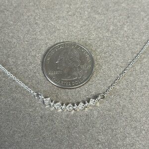 Clear faceted bead bar on dainty silver chain